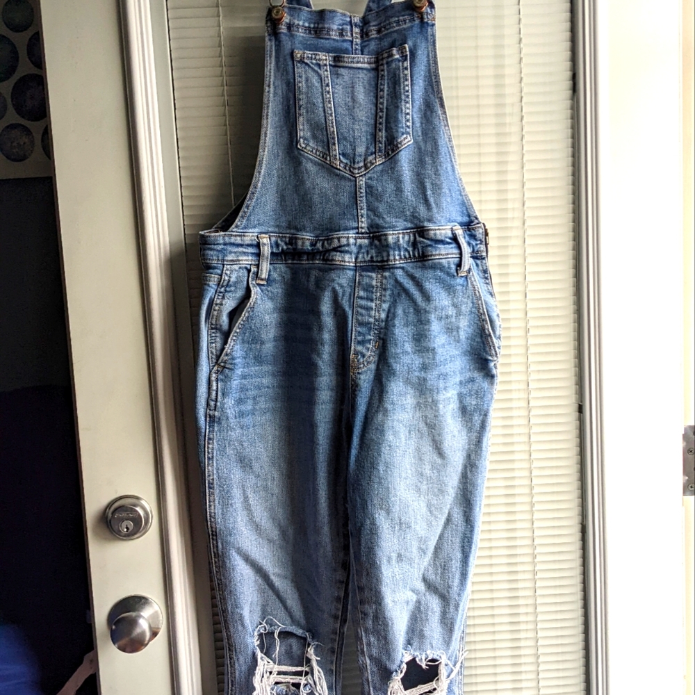 Old Navy Ripped Denim Overalls